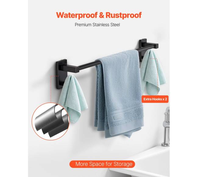 Juodas vonios aksesuarų komplektas, 4 vnt.2