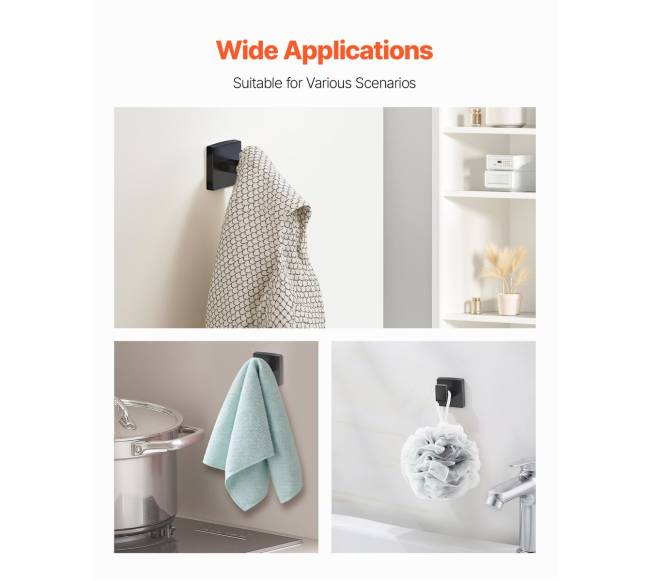 Juodas vonios aksesuarų komplektas, 4 vnt.5