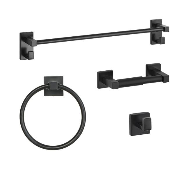 Juodas vonios aksesuarų komplektas, 4 vnt.9