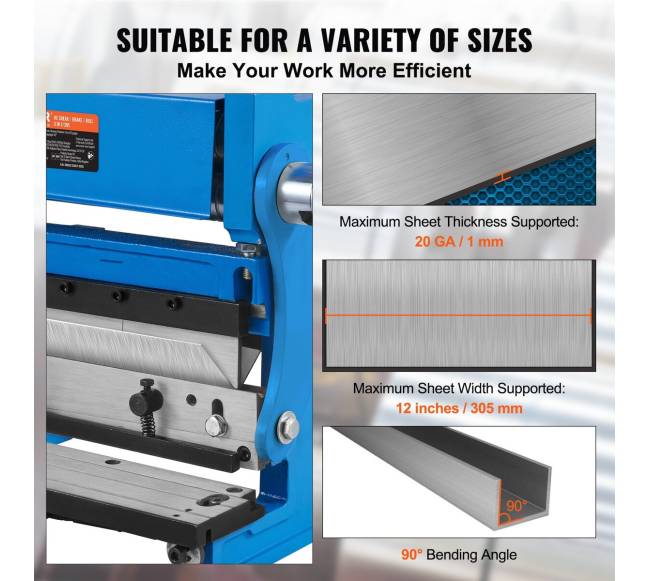 lakštinio metalo lenkimo staklės, 3 viename, 30 cm2