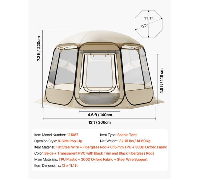 Iššokanti burbulinė palapinė 10-12 asmenims6