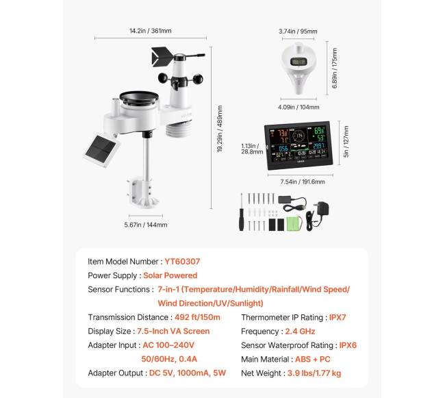 7-in-1 lauko orų stotis su išmaniąją programėle5