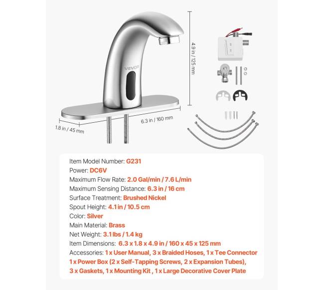 Bekontaktis vonios maišytuvas su judesio jutikliu6