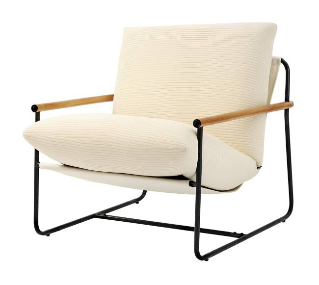 Metalinė minkšta kėdė su medinėmis atramomis0