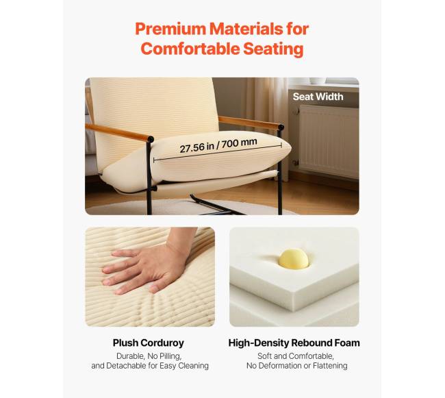 Metalinė minkšta kėdė su medinėmis atramomis3