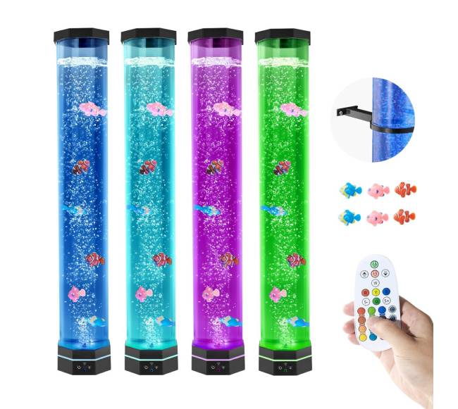 16 spalvų akvariumo burbulų lempa0