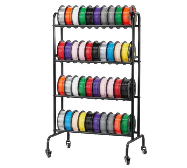 3D spausdintuvo siūlų laikymo lentyna su ratukais0