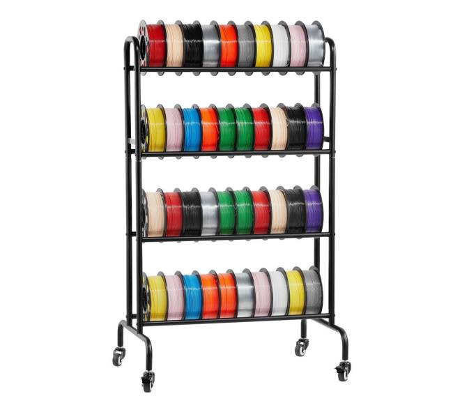 3D spausdintuvo siūlų laikymo lentyna su ratukais9