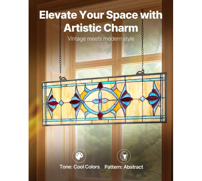 Vitražo langas su grandine, 813 x 250 mm1