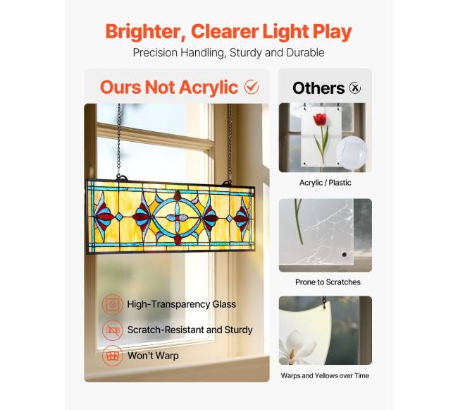 Vitražo langas su grandine, 813 x 250 mm4