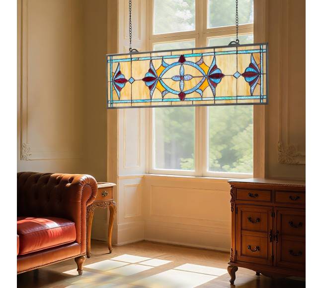 Vitražo langas su grandine, 813 x 250 mm7