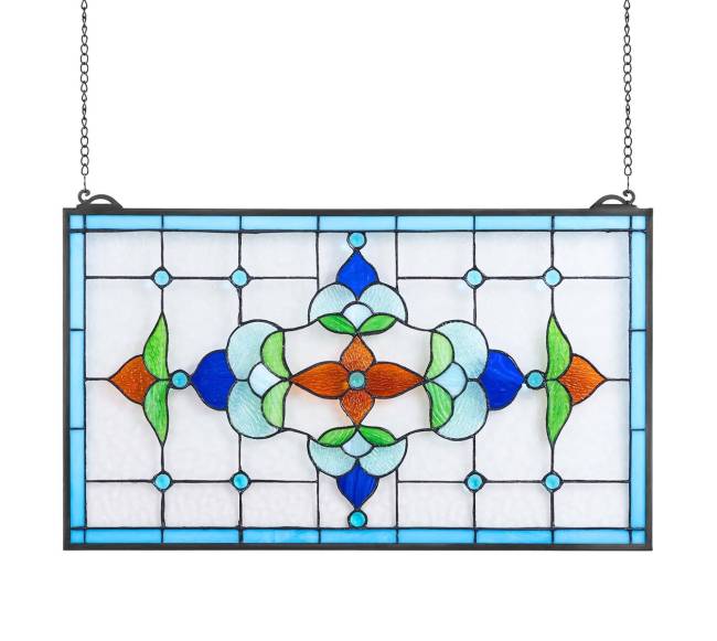 Tifanio stiliaus vitražo lango panelė0