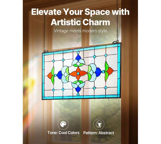 Tifanio stiliaus vitražo lango panelė1