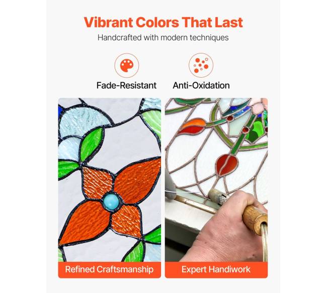Tifanio stiliaus vitražo lango panelė2