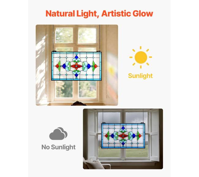 Tifanio stiliaus vitražo lango panelė3