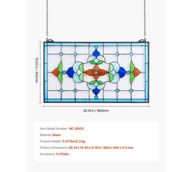 Tifanio stiliaus vitražo lango panelė6