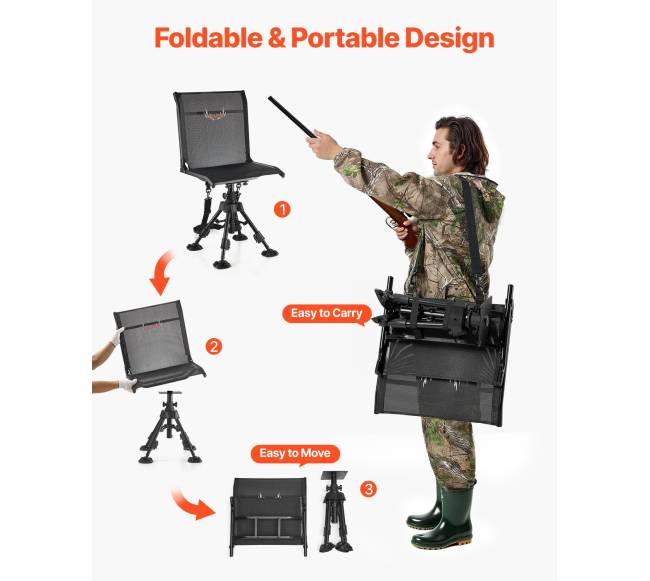 Kėdė medžioklei, 360 besisukanti, sulankstoma5