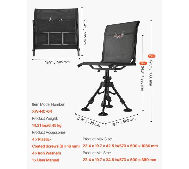 Kėdė medžioklei, 360 besisukanti, sulankstoma6