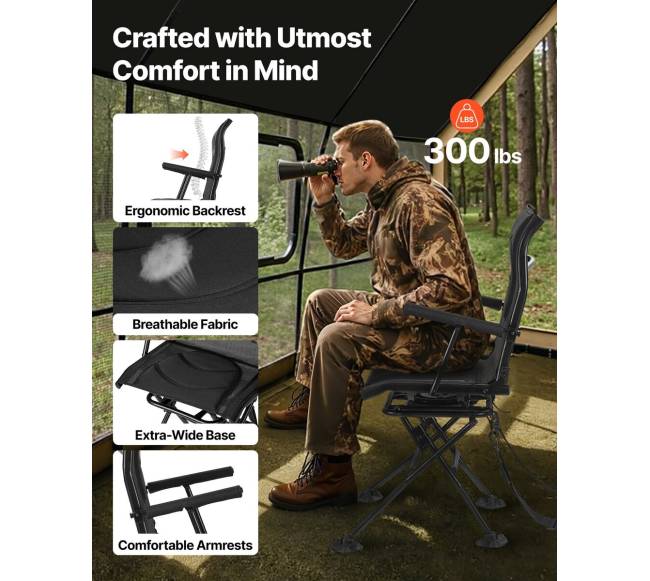 Medžioklės kėdė, 360 tyli sukimasis1