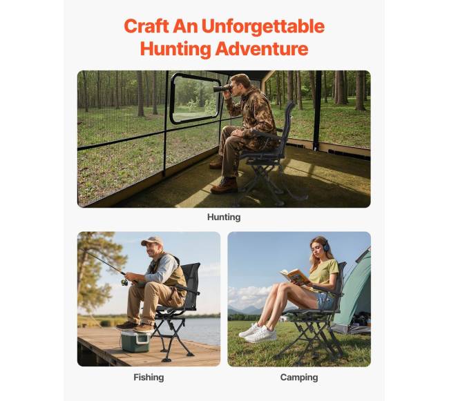 Medžioklės kėdė, 360 tyli sukimasis5