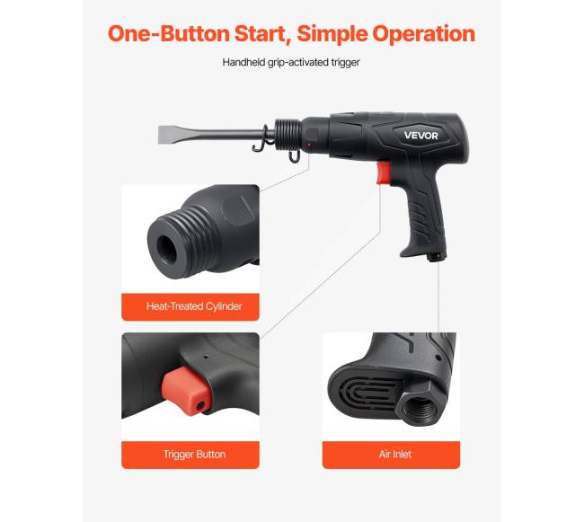 Pneumatinis kūjis su 4 kaltų rinkiniu2