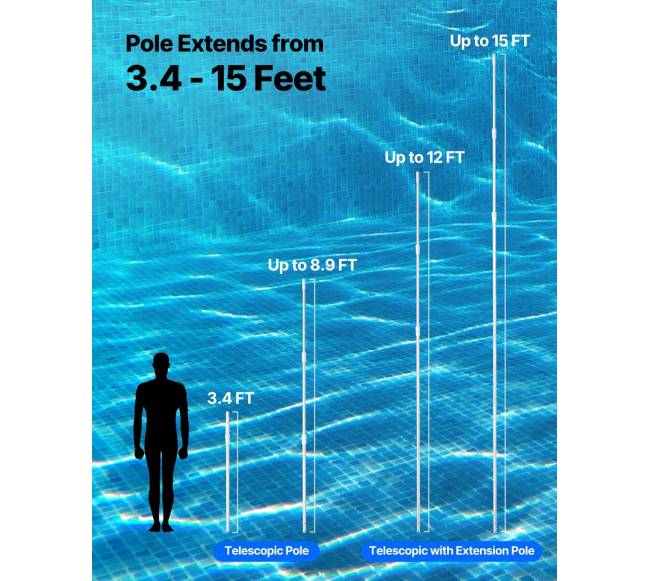 Reguliuojamas baseino valymo teleskopinis kotas1