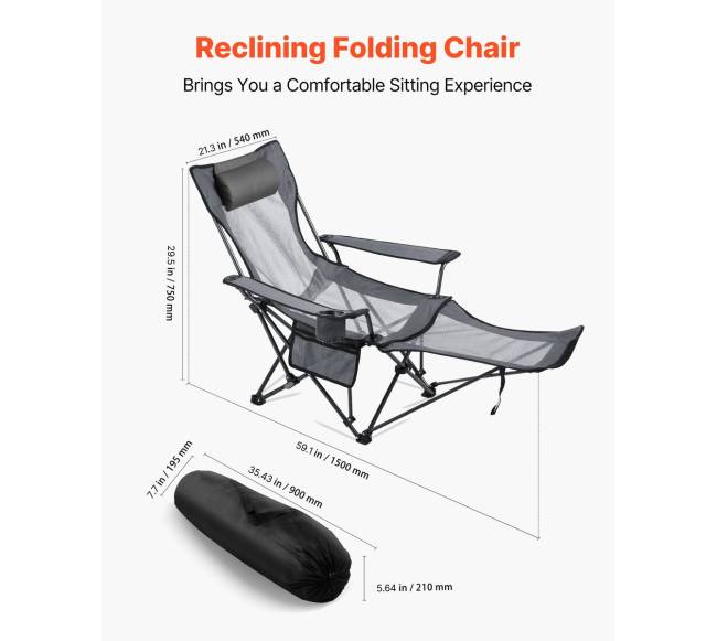 Reguliuojama sulankstoma kėdė stovyklavimui1