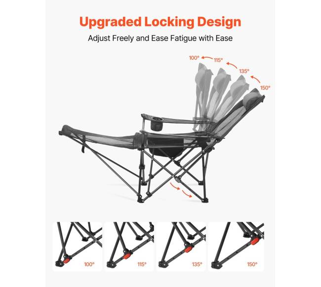 Reguliuojama sulankstoma kėdė stovyklavimui3