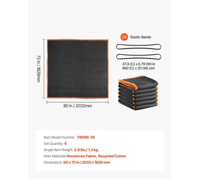 Perkraustymo antklodės 6 vnt, 2032 x 1829 mm6