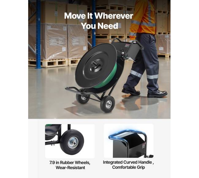 Diržų vežimėlis su diskiniu stabdžiu ir dėklu2