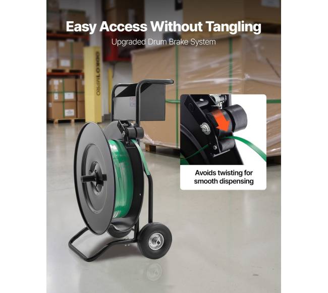 Diržų vežimėlis su diskiniu stabdžiu ir dėklu3