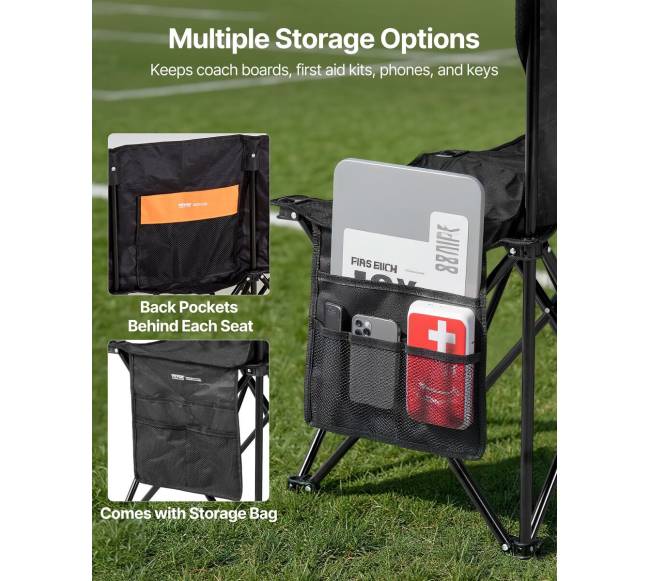 Sulankstoma futbolo kėdutė su kišenėmis4