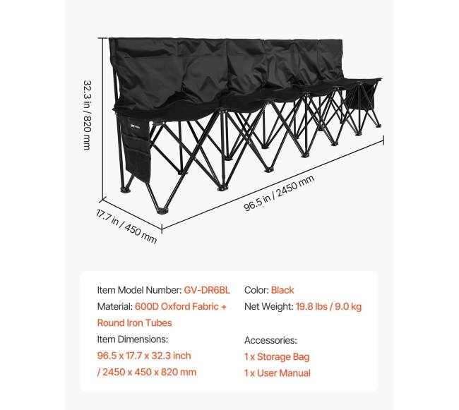 Sulankstoma futbolo kėdutė su kišenėmis6