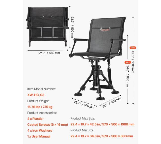 Medžioklės kėdė su 360 pasukimu6