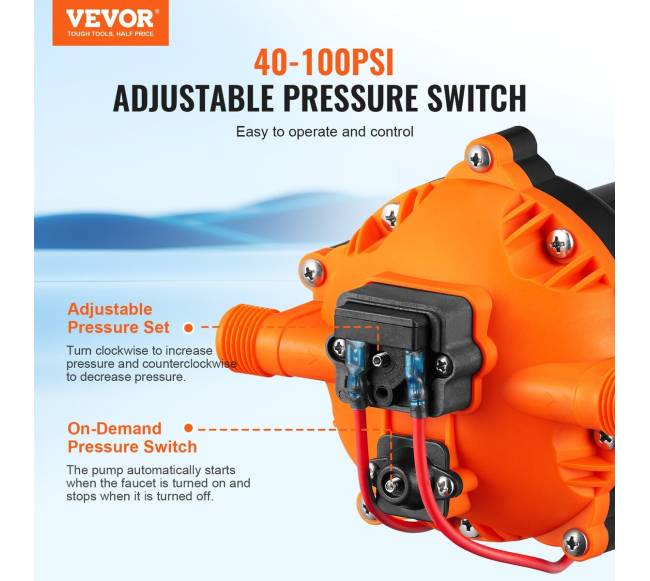 Vandens diafragminis siurblys, 12V, 5.5 GPM, 70 PSI2