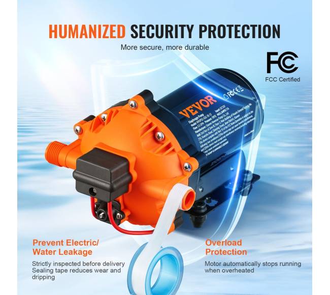 Vandens diafragminis siurblys, 12V, 5.5 GPM, 70 PSI3