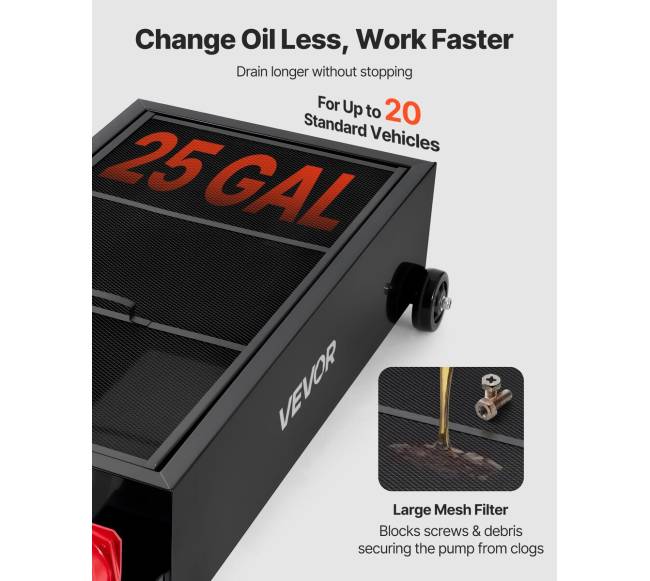 Žeminis tepalo surinkimo padėklas su rankine pompa2