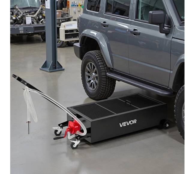 Žeminis tepalo surinkimo padėklas su rankine pompa7