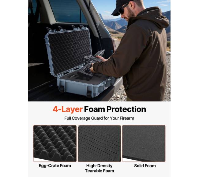 Kietas šautuvo dėklas su ratukais ir spynomis3