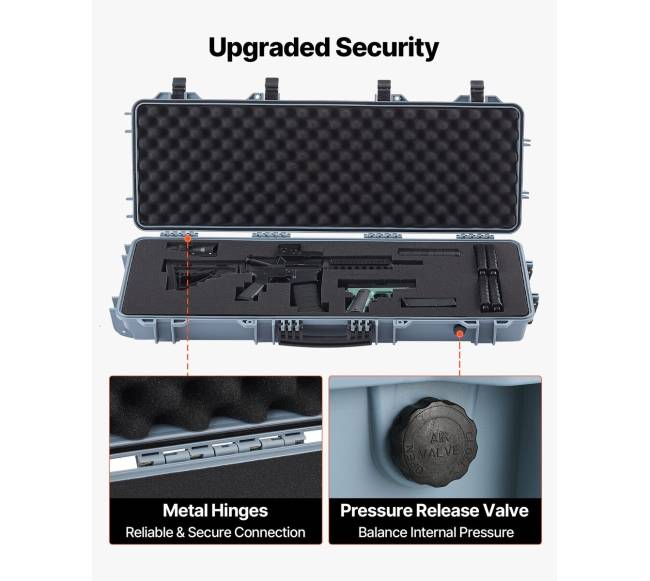 Kietas šautuvo dėklas su ratukais ir spynomis5