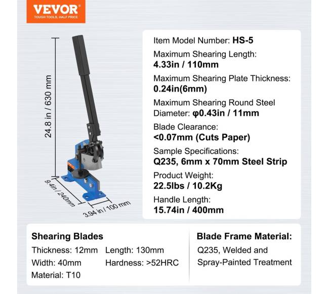 5 colių plokštelių kirptuvas metalo lakštams6