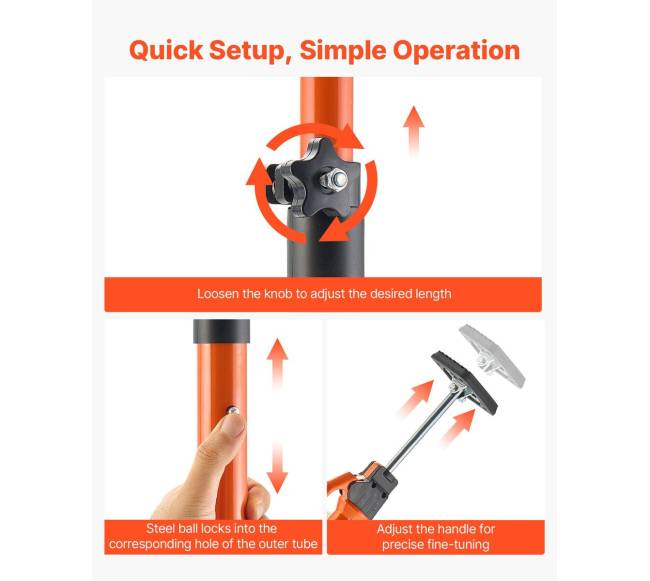 Spintelės kėlimo atramos, 4 vnt, 125-291 cm3