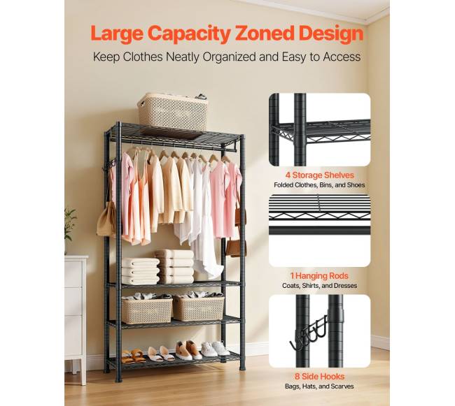 drabužių stovas su 4 reguliuojamais lygiais1