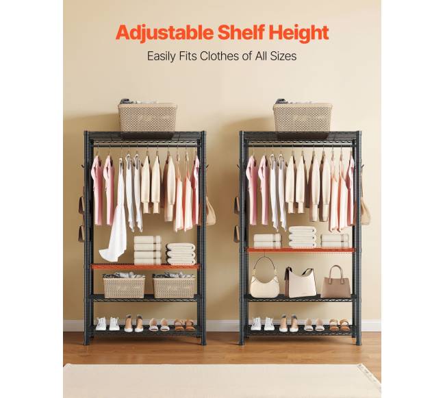 drabužių stovas su 4 reguliuojamais lygiais4