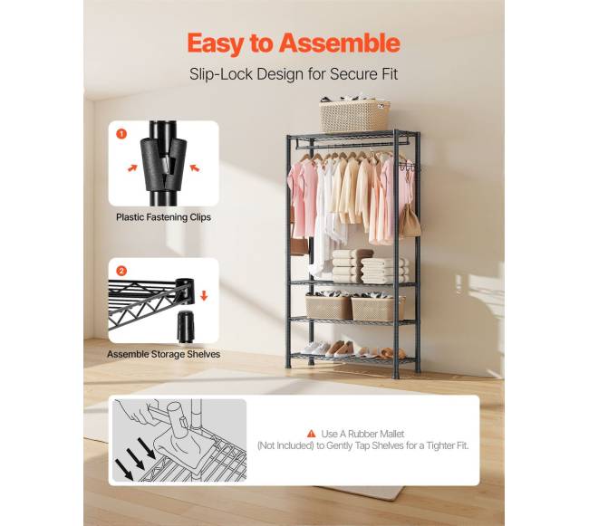 drabužių stovas su 4 reguliuojamais lygiais6