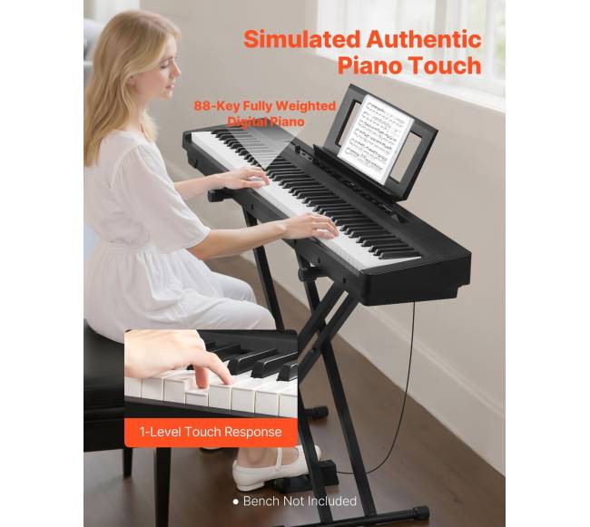 Skaitmeninis pianinas su svertinėmis klavišais, 88 klavišai1