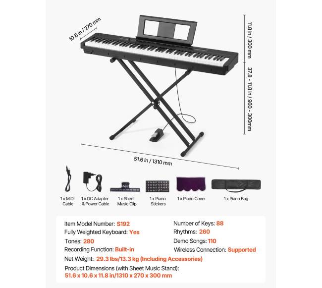 Skaitmeninis pianinas su svertinėmis klavišais, 88 klavišai6