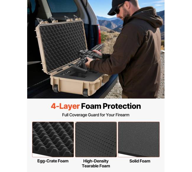 Tvirta rakinama šautuvų dėžė ant ratukų3