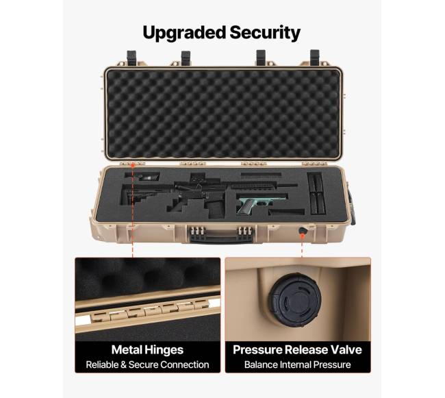 Tvirta rakinama šautuvų dėžė ant ratukų5