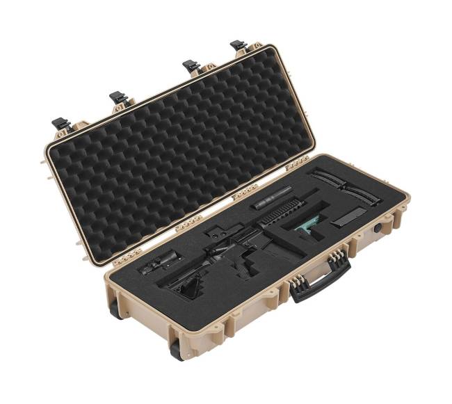 Tvirta rakinama šautuvų dėžė ant ratukų10